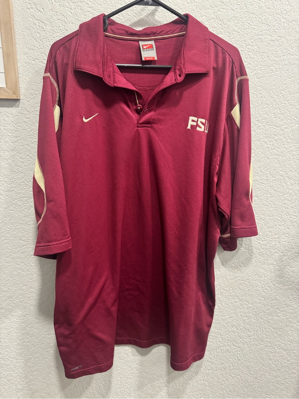 Nike Men’s FSU Garnet Polo with Cream Accents